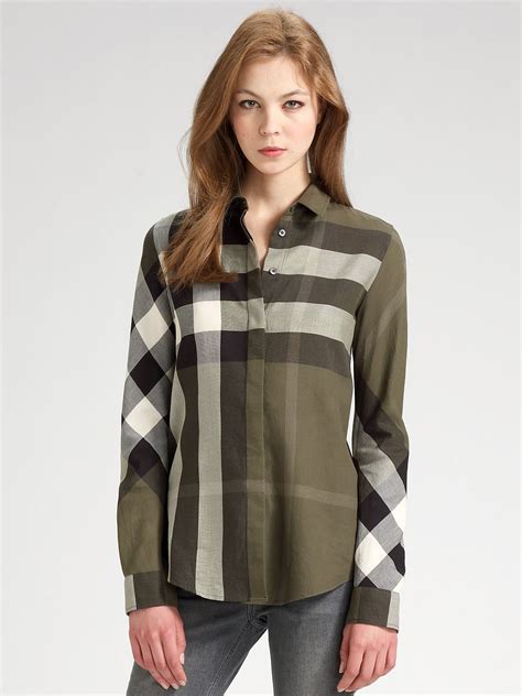 burberry brit green plaid shirt|Burberry uk official site.